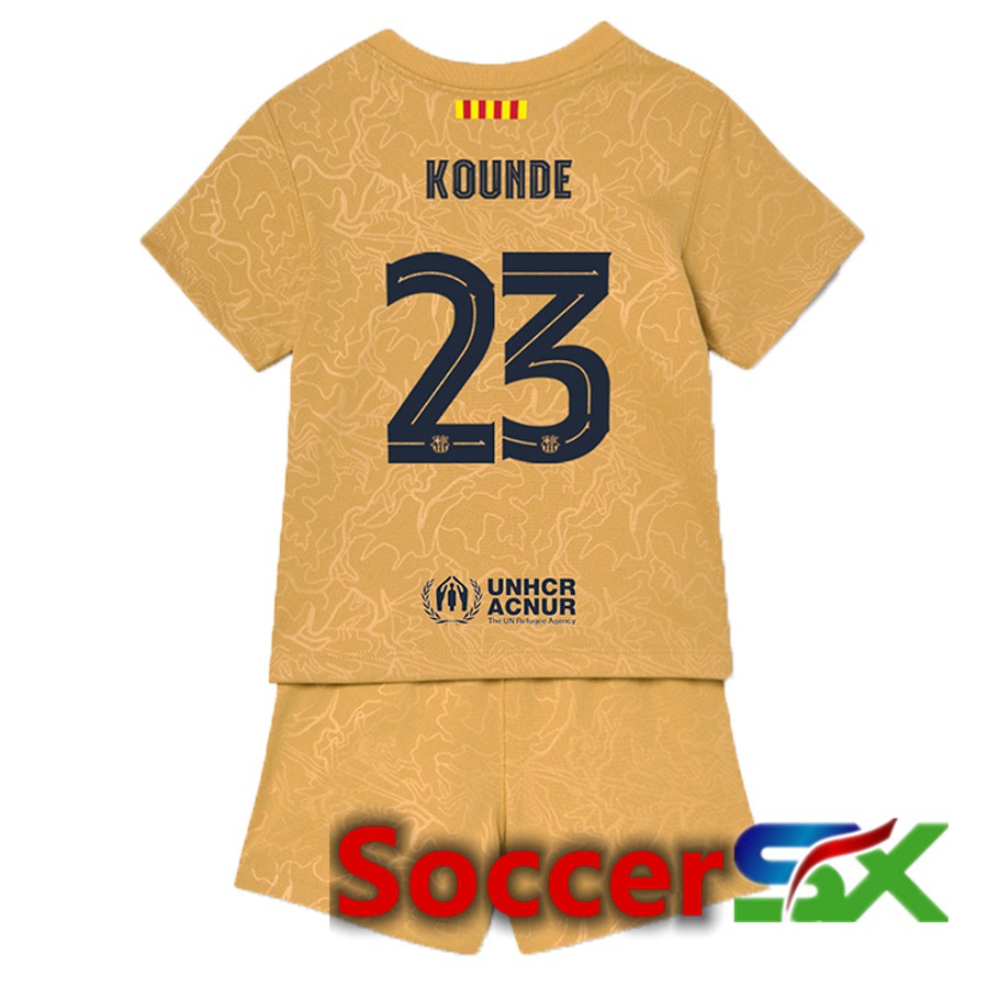 FC Barcelona (Kounde 23) Kids Away Jersey 2022/2023