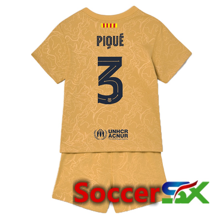 FC Barcelona (Piqué 3) Kids Away Jersey 2022/2023