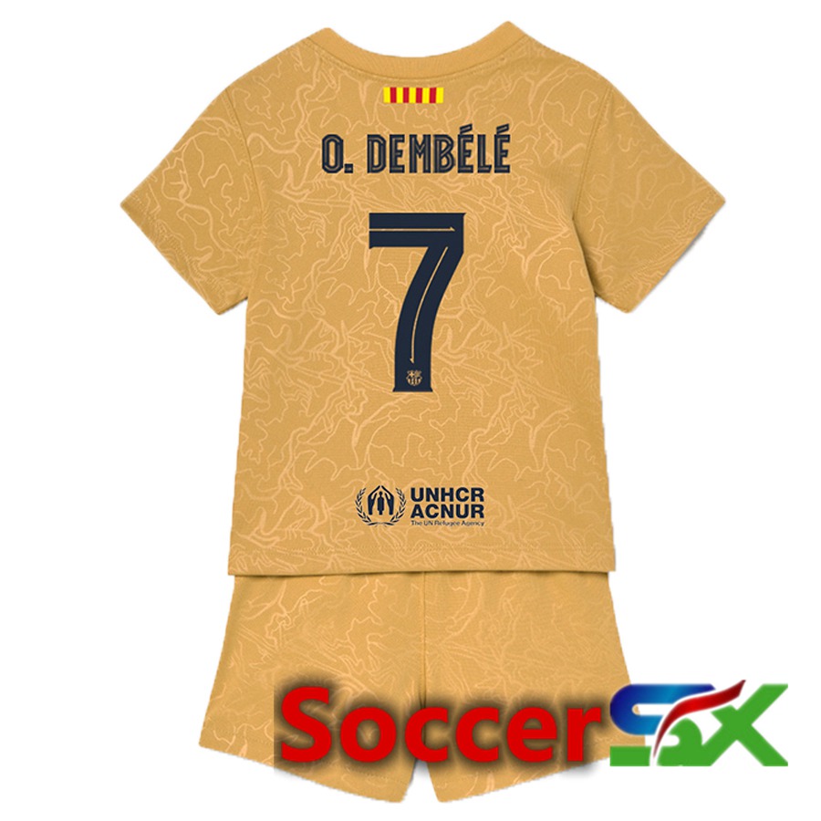 FC Barcelona (O.Dembélé 7) Kids Away Jersey 2022/2023