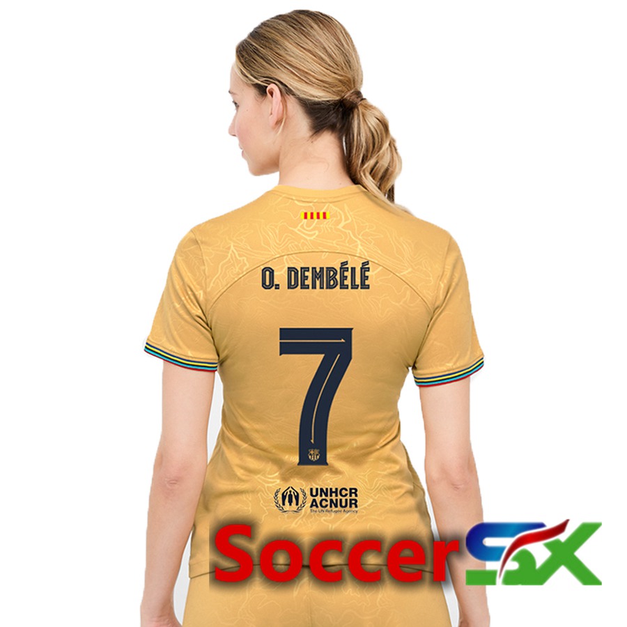 FC Barcelona (O.Dembélé 7) Womens Away Jersey 2022/2023