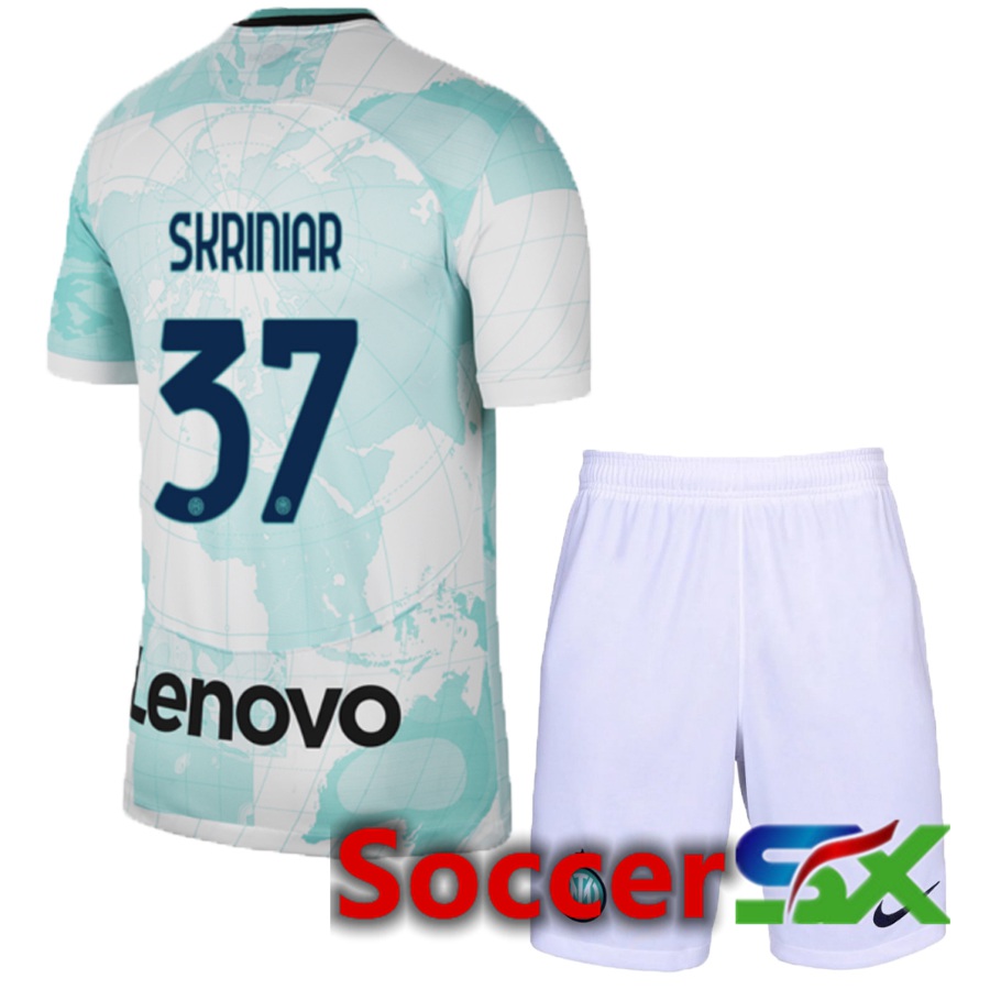 Inter Milan (Skriniar 37) Kids Away Jersey 2022/2023