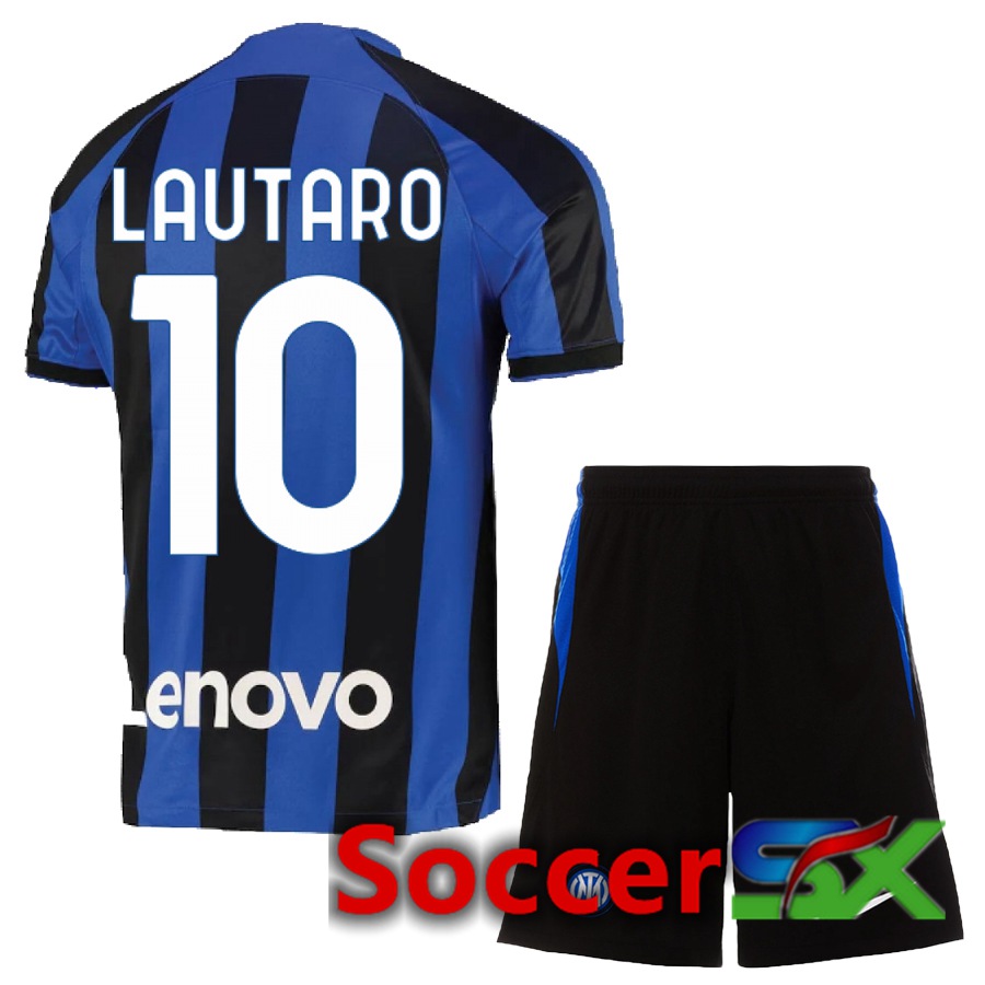Inter Milan (Lautaro 10) Kids Home Jersey 2022/2023