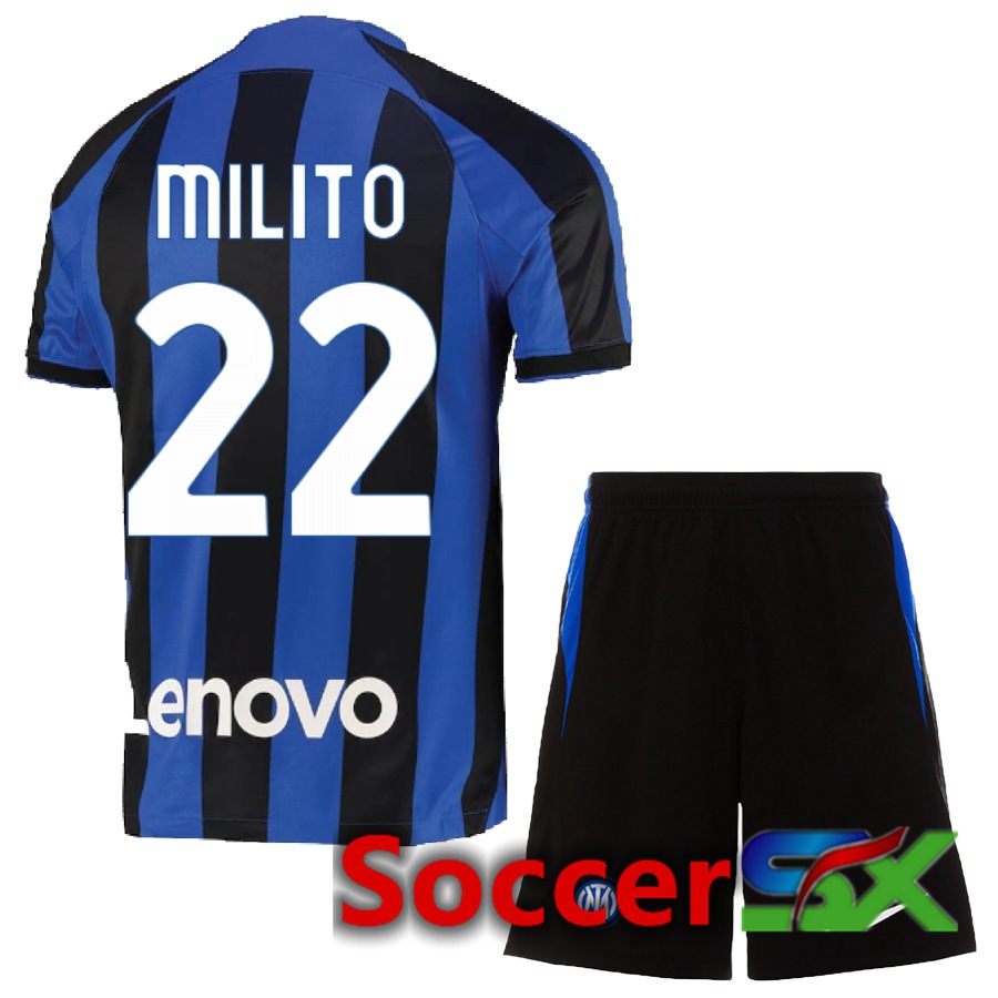 Inter Milan (Milito 22) Kids Home Jersey 2022/2023