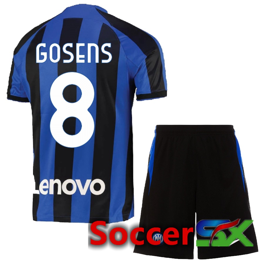 Inter Milan (Gosens 8) Kids Home Jersey 2022/2023