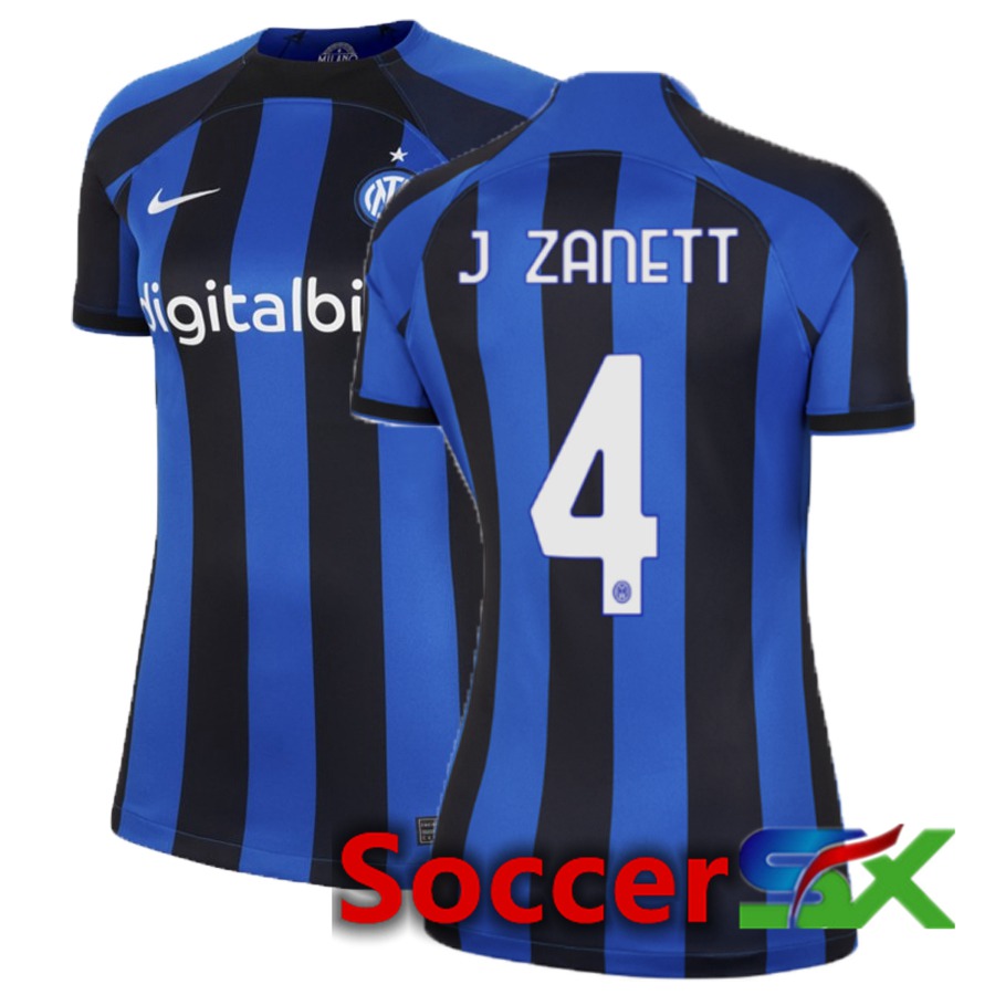 Inter Milan (J Zanetti 4) Womens Home Jersey 2022/2023