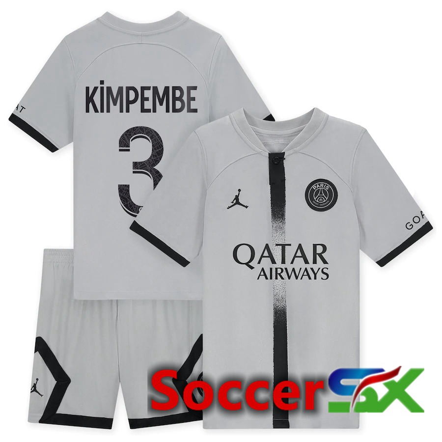 Paris PSG (Kimpembe 3) Kids Away Jersey 2022/2023