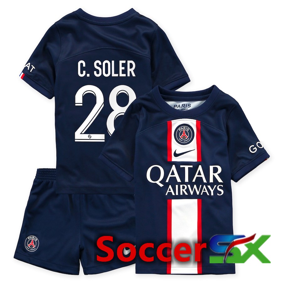 Paris PSG (C.Soler 28) Kids Home Jersey 2022/2023