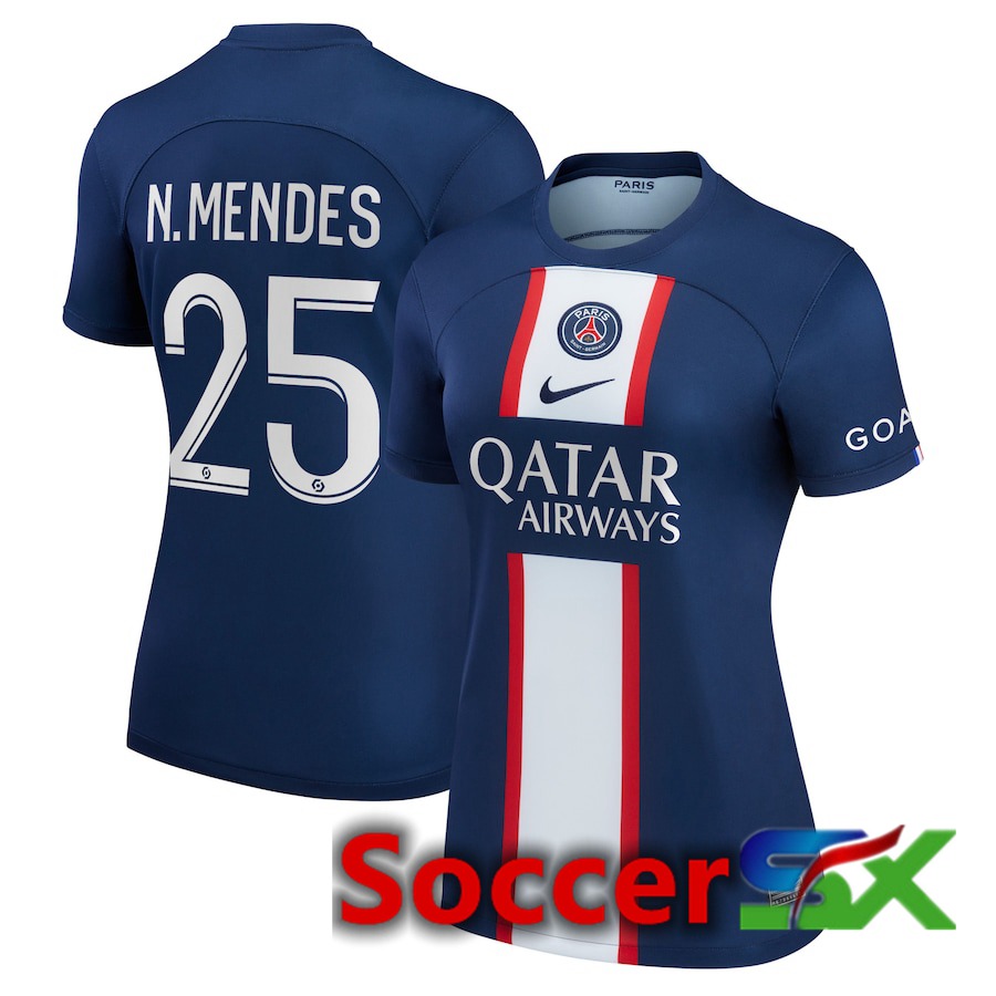 Paris PSG (N.Mendes 25) Womens Home Jersey 2022/2023