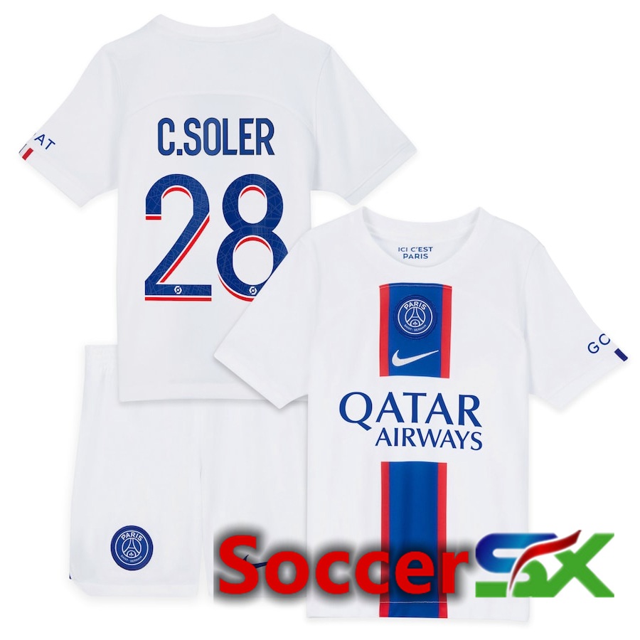 Paris PSG (C.Soler 28) Kids Third Jersey 2022/2023