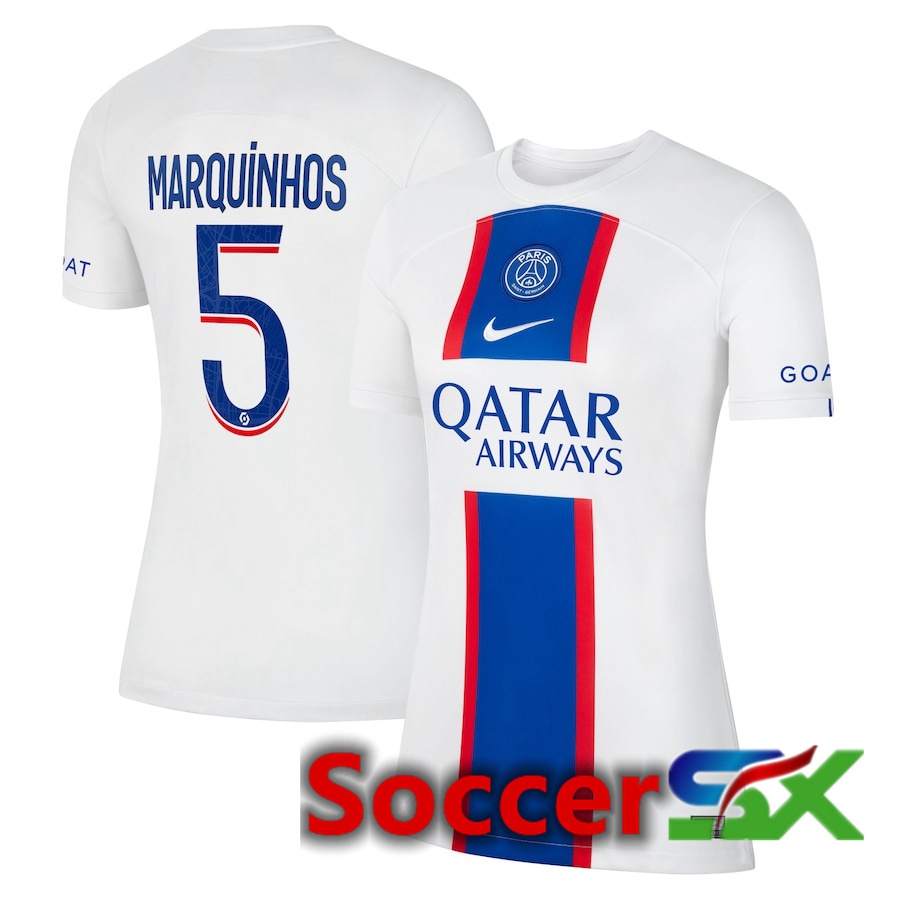 Paris PSG (Marquinhos 5) Womens Third Jersey 2022/2023