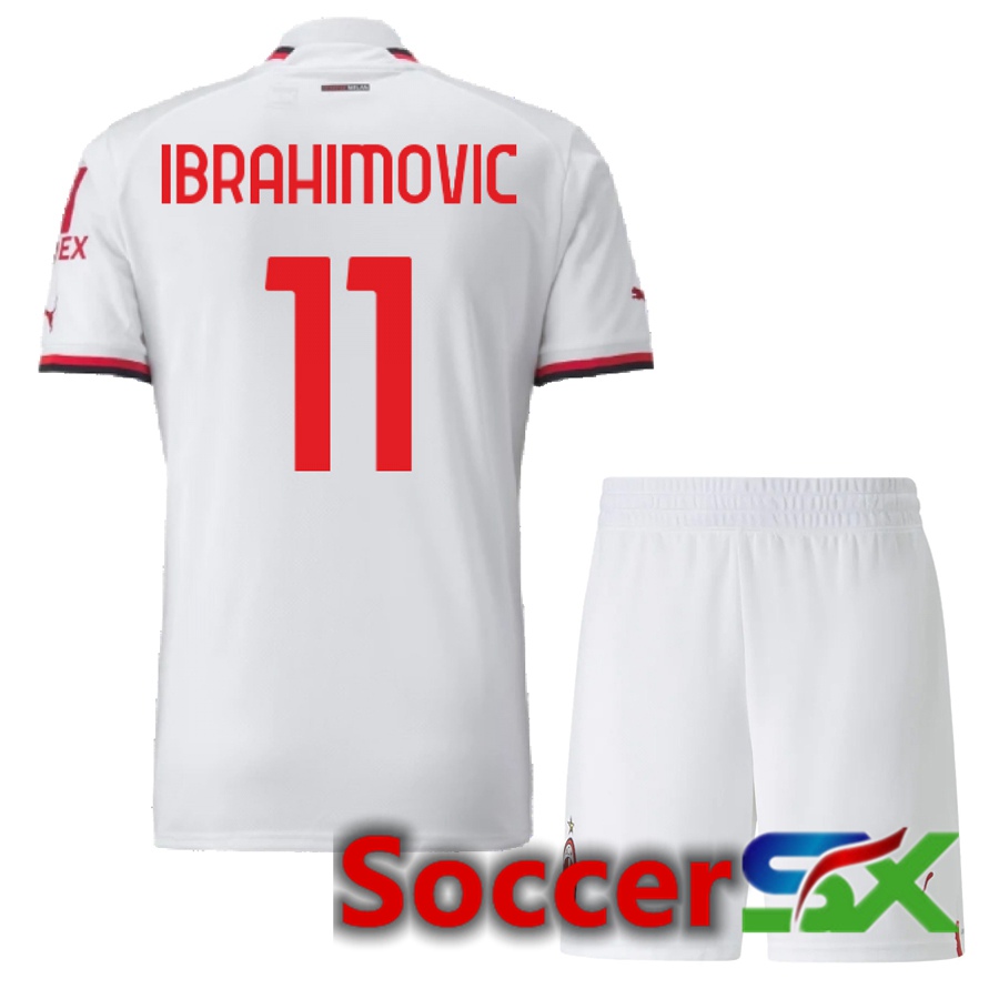 AC Milan (Ibrahimovic 11) Kids Away Jersey 2022/2023