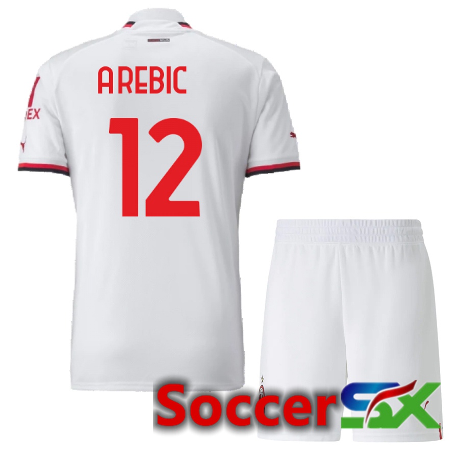 AC Milan (A.Rebic 12) Kids Away Jersey 2022/2023