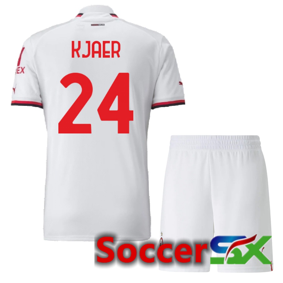 AC Milan (Kjaer 24) Kids Away Jersey 2022/2023