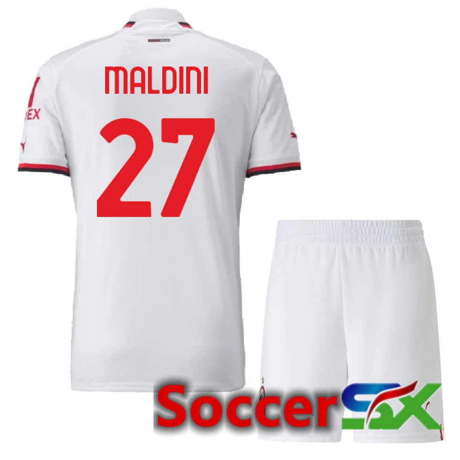 AC Milan (Maldini 27) Kids Away Jersey 2022/2023