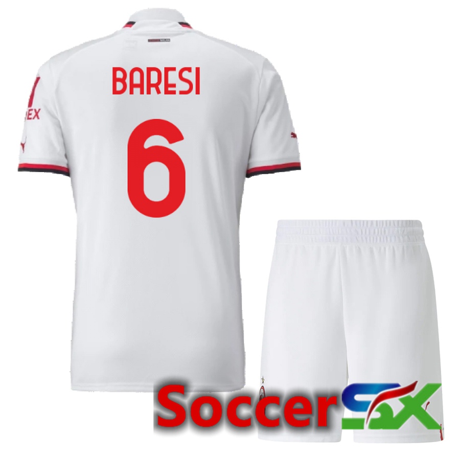 AC Milan (Baresi 6) Kids Away Jersey 2022/2023