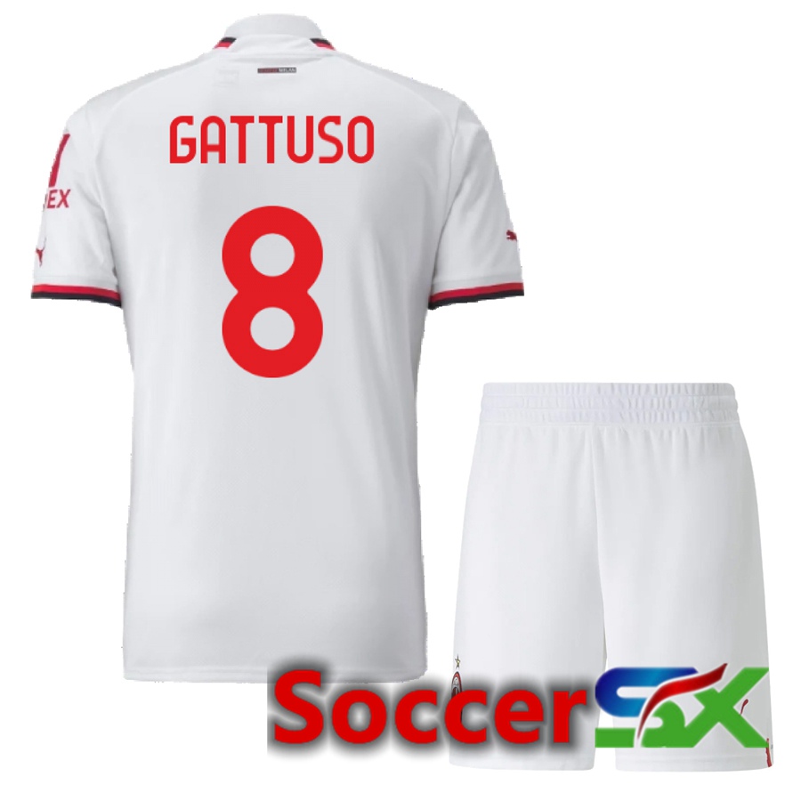AC Milan (Gattuso 8) Kids Away Jersey 2022/2023