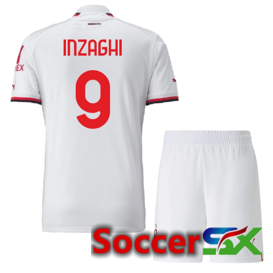AC Milan (Inzaghi 9) Kids Away Jersey 2022/2023