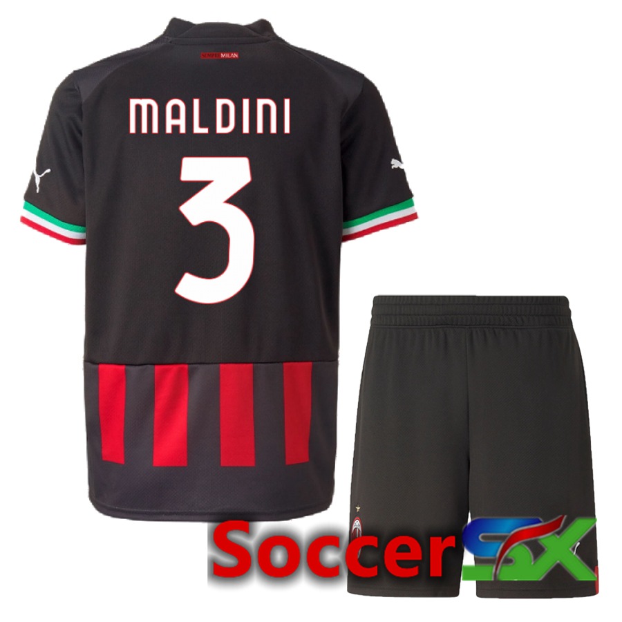 AC Milan (Maldini 3) Kids Home Jersey 2022/2023