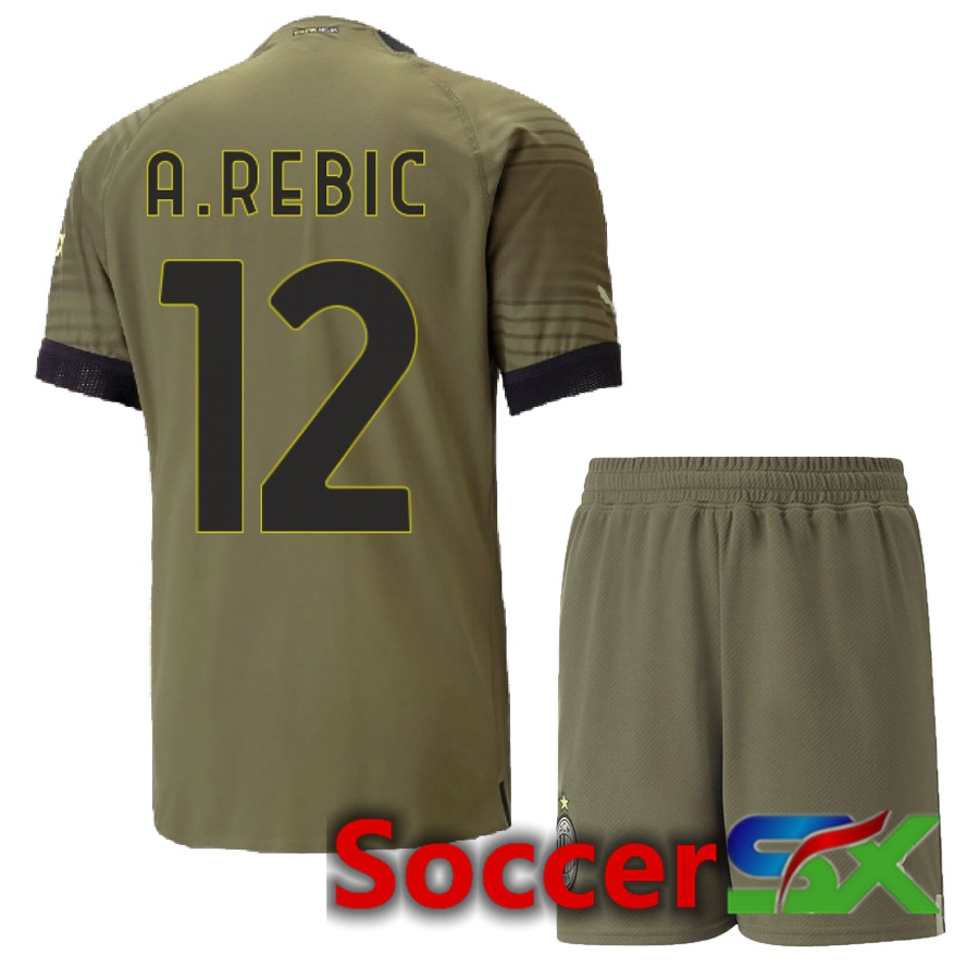 AC Milan (A.Rebic 12) Kids Third Jersey 2022/2023