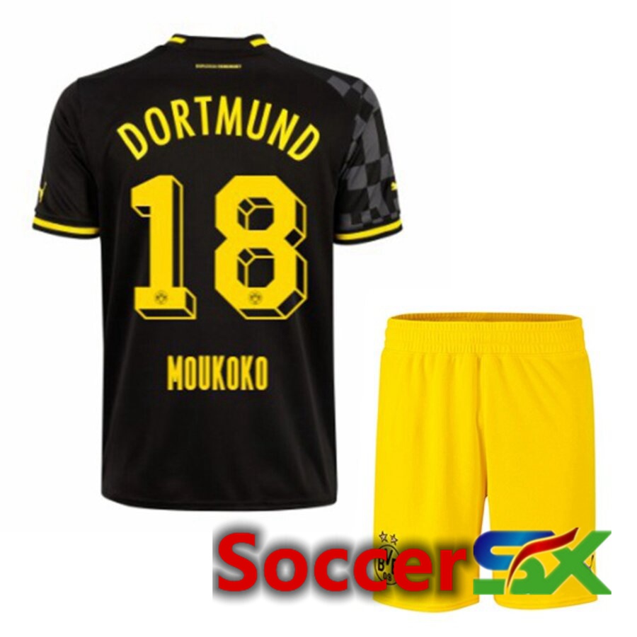 Dortmund BVB (MOUKOKO 18) Kids Away Jersey 2022/2023