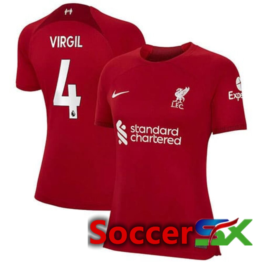 FC Liverpool（VIRGIL 4）Womens Home Jersey 2022/2023