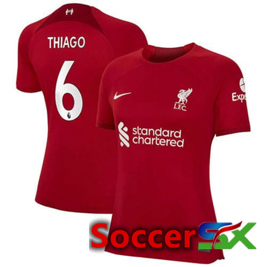 FC Liverpool（THIAGO 6）Womens Home Jersey 2022/2023
