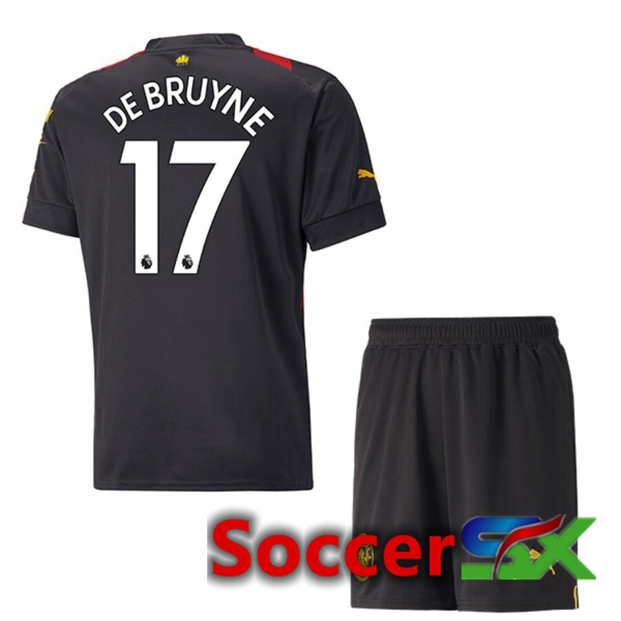 Manchester City（DEBRUYNE 17）Kids Away Jersey 2022/2023