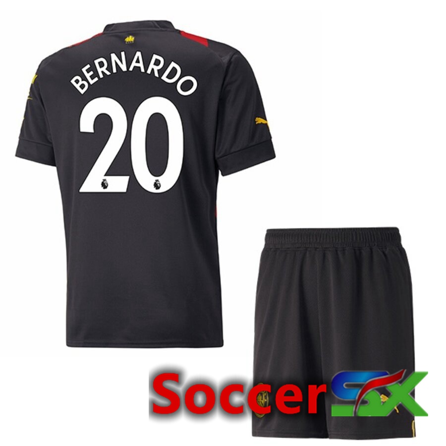Manchester City（BERNARDO 20）Kids Away Jersey 2022/2023