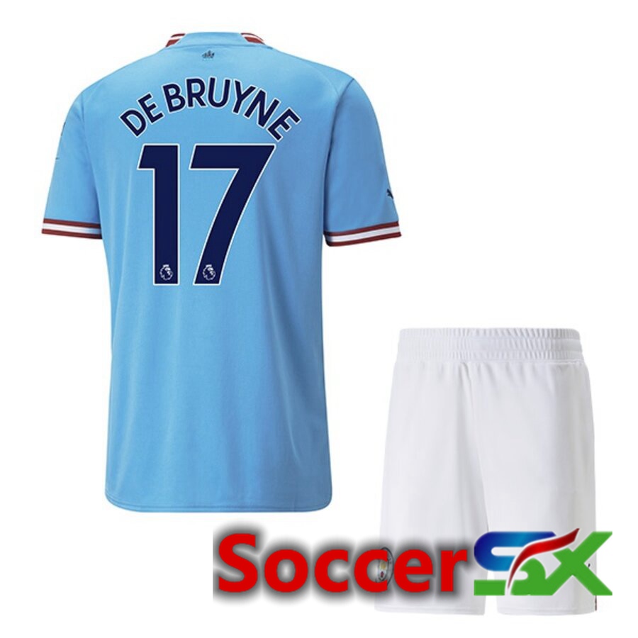 Manchester City（DEBRUYNE 17）Kids Home Jersey 2022/2023