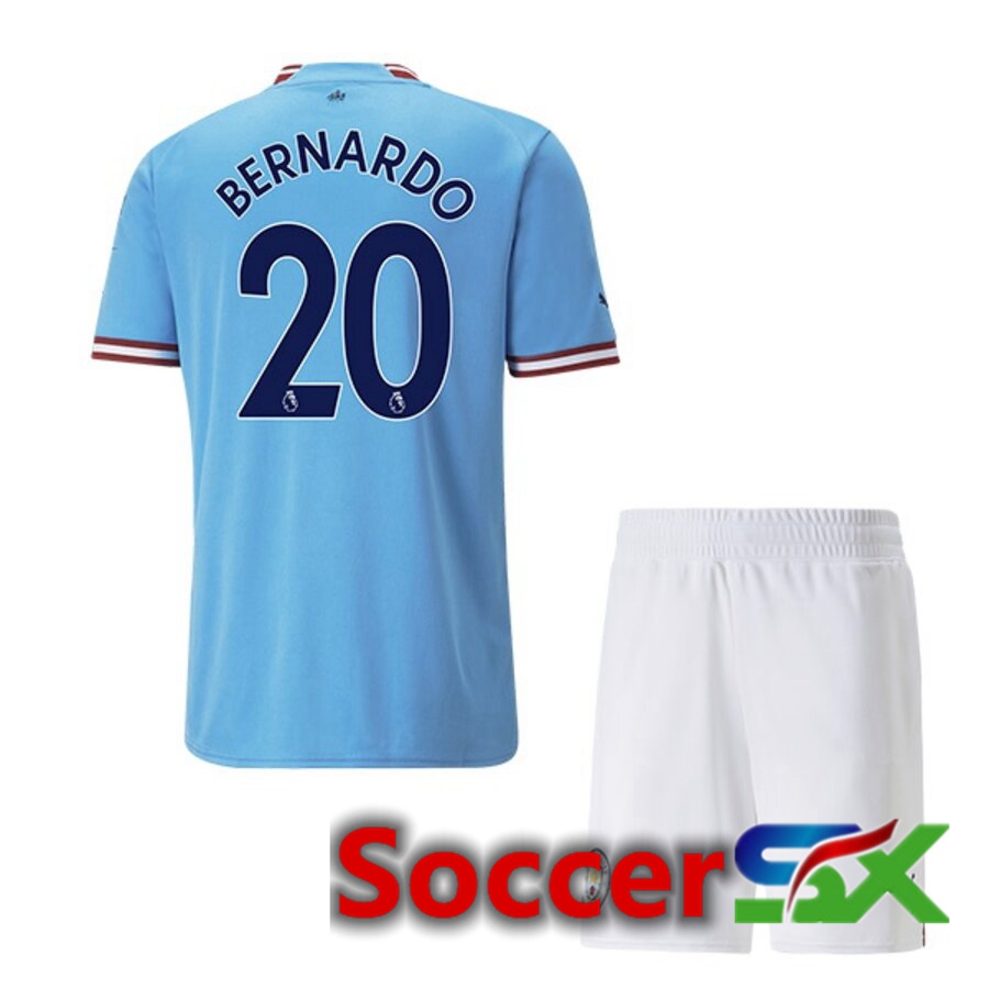 Manchester City（BERNARDO 20）Kids Home Jersey 2022/2023