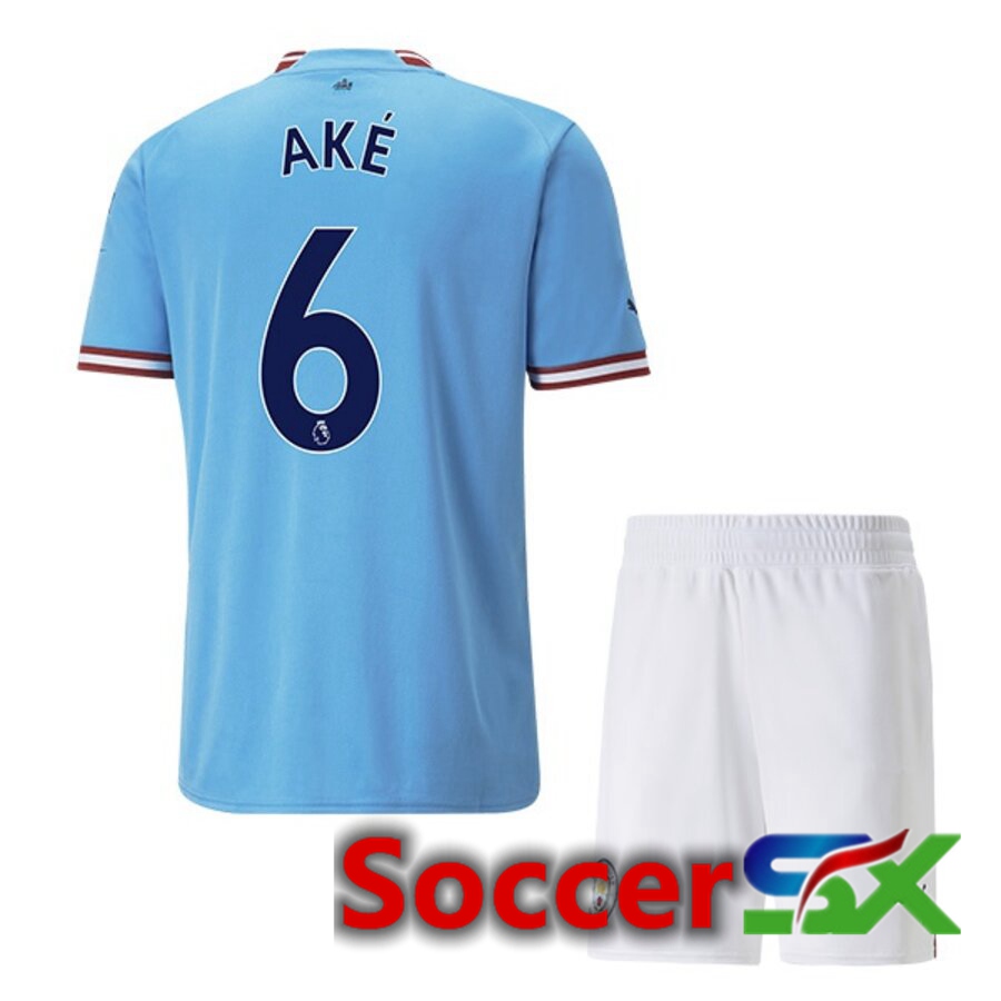 Manchester City（AKE 6）Kids Home Jersey 2022/2023