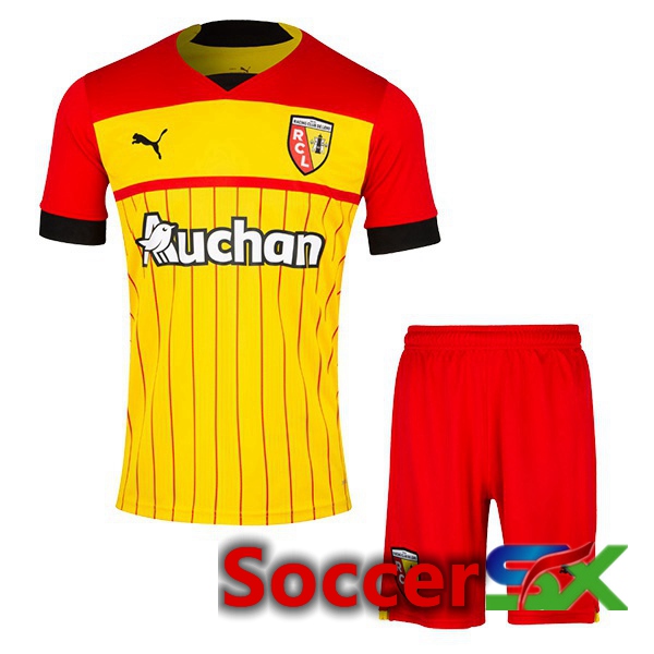 RC Lens Kids Home Jersey Yellow Red 2022 2023