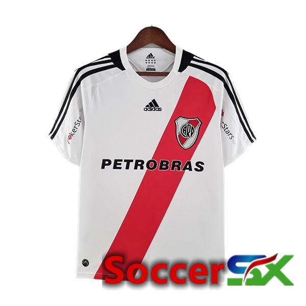 River Plate Retro Home Jersey White Red 2009-2010