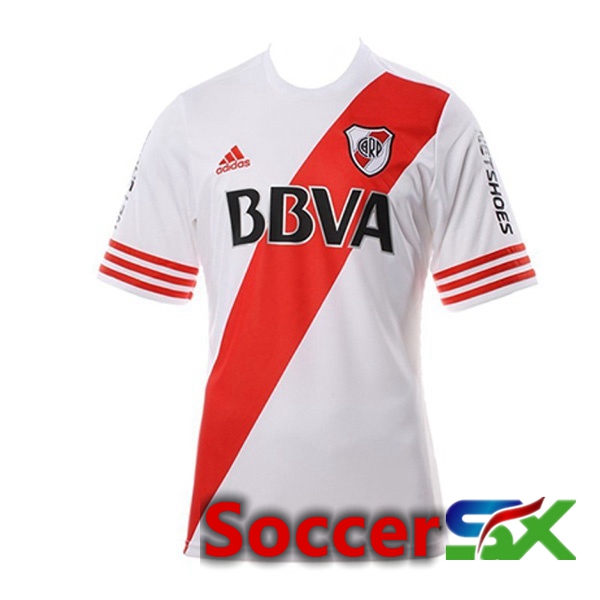 River Plate Retro Home Jersey White Red 2015-2016