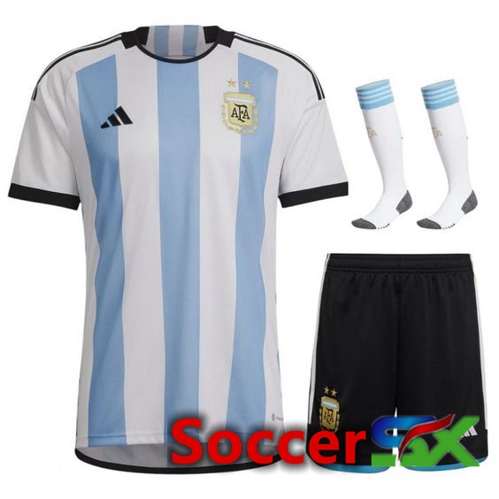 Argentina Home Jersey (Shorts + Sock) World Cup 2022