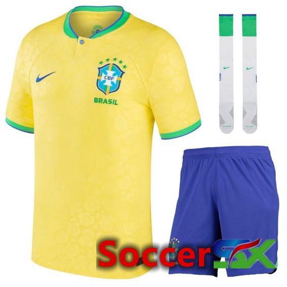 Brazil Home Jersey (Shorts + Sock) World Cup 2022