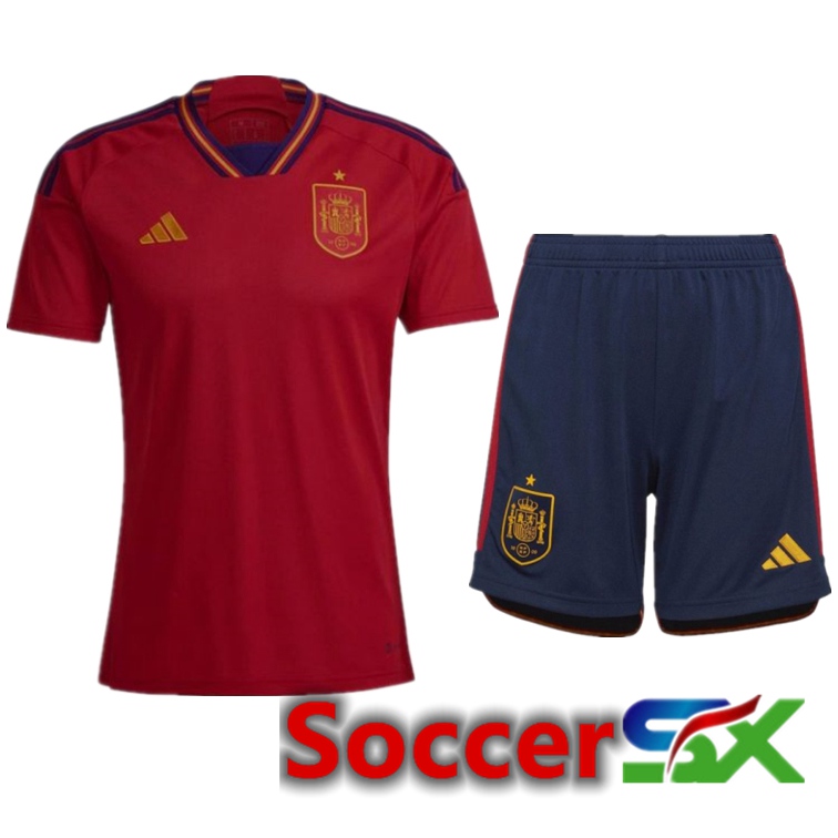 Spain Home Jersey + Shorts World Cup 2022